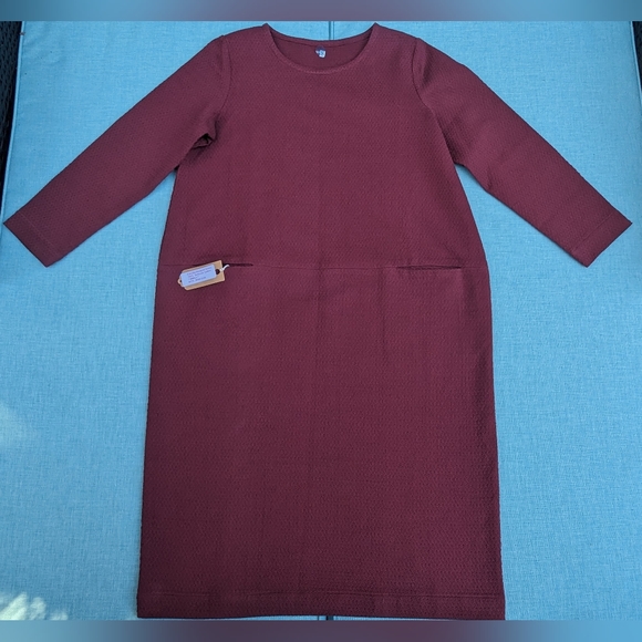 New With Tags Small Handmade Maroon Dress 2 Pockets - Picture 7 of 8